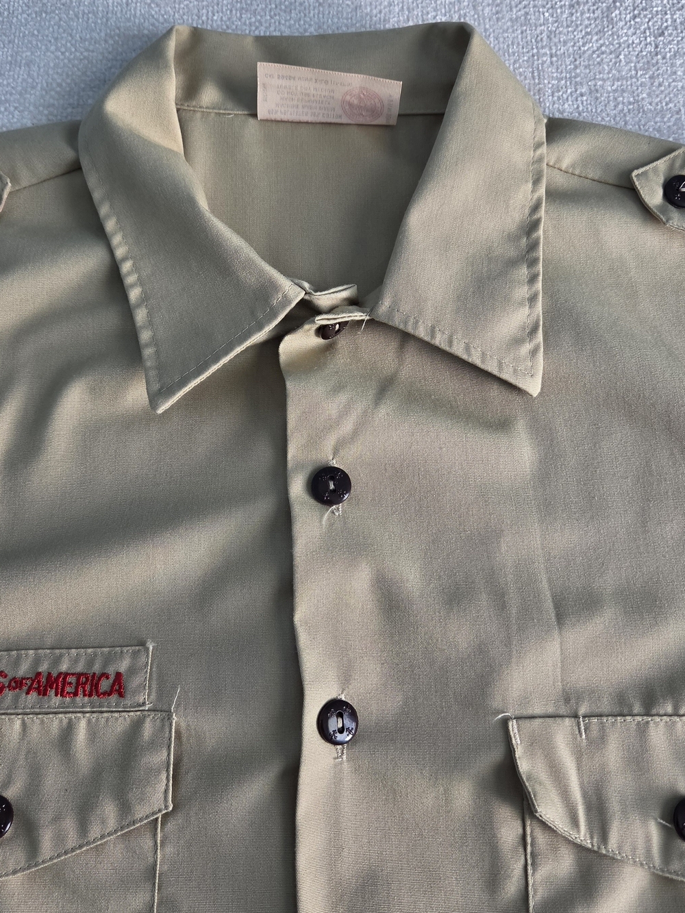 Vintage 80s Boy Scouts of America Official Uniform Shirt XL Khaki Made In USA